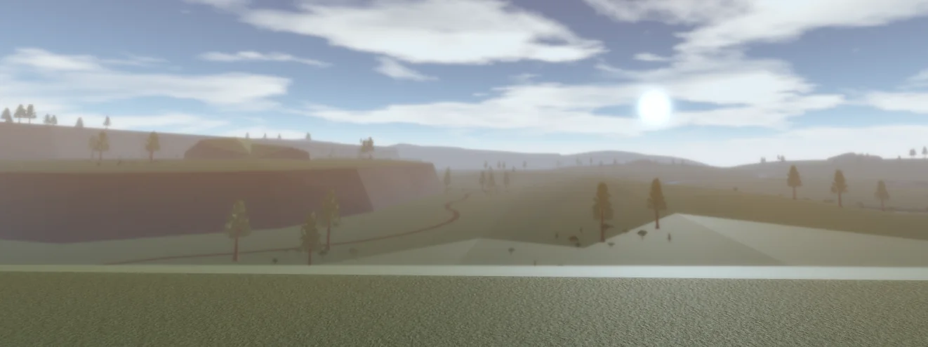 Rolling terrain extending beyond Holst