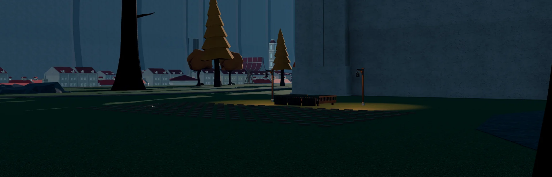 Green space beneath the Trost wall