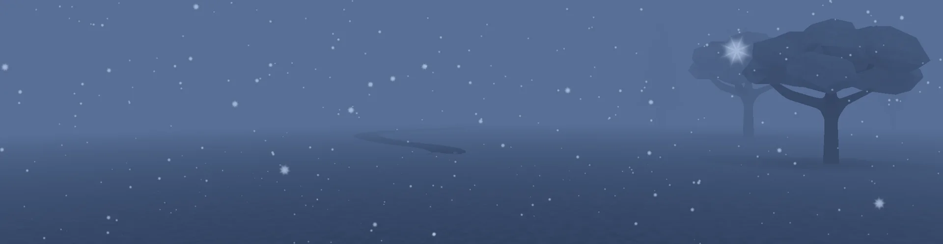 Low visibility across the frozen landscape